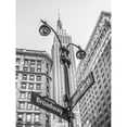 thumbnail image 3 of Frank, Assaf 12x14 Black Modern Framed Museum Art Print Titled - Street lamp and street signs with Empire State building in background - New York, 3 of 5