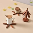 thumbnail image 6 of Wooden Trivets for Hot Dishes, Tree Shape Trivet Set, 4 Walnut Wood + 1 Stand stored Like a Christmas Tree,Foldable Kitchen Wooden Trivet,for Hot Dishes、Pot、Bowl、Teapot、Hot Pot Holder, 6 of 7