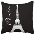 thumbnail image 1 of BOSDECO Housse de Coussin Tour Eiffel Paris Noir et Blanc 20x20 Pouces, 1 of 1