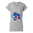 thumbnail image 2 of Wild Bobby Great White Shark USA Since 1776 Women Standard V-Neck Tee, 2 of 6