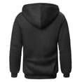 thumbnail image 3 of Sudadera con capucha SCODI de forro polar grueso tipo sherpa, negra, talla L, 3 of 5