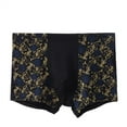 thumbnail image 2 of rygai Seamless Mid Rise Modal Boxer Underwear Fashionable Print U-Bump Male Panties for Inside Wear,Black 2XL, 2 of 8