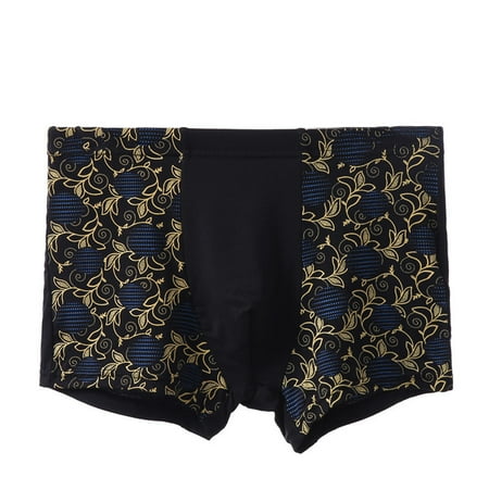 

HEVIRGO Seamless Mid Rise Modal Boxer Underwear Fashionable Print U-Bump Male Panties for Inside Wear