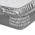 thumbnail image 4 of Satin Sheets Double/Full [4-Piece, Grey] Hotel Luxury Silky Bed Sheets - Extra Soft 1800 Microfiber Sheet Set, Wrinkle, Fade, Stain Resistant - Deep Pocket Fitted Sheet, Flat Sheet, Pillow Cases, 4 of 5