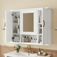 thumbnail image 3 of DEALTOPS 36" Bathroom Mirror Cabinet with Storage, Adjustable Shelves, Modern Wall-Mounted Medicine Cabinet in White, 3 of 9
