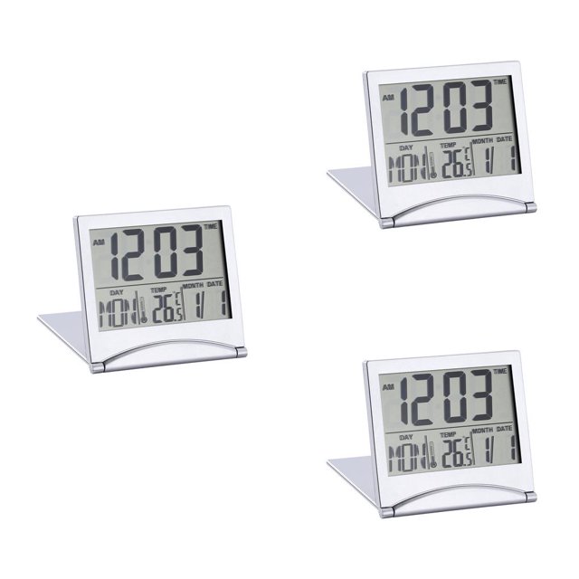 Bearachild Desk Digital Display Alarms Clock Timer Battery Operated Bedroom Room Clocks Living Meter Thermometer Temperature Type1