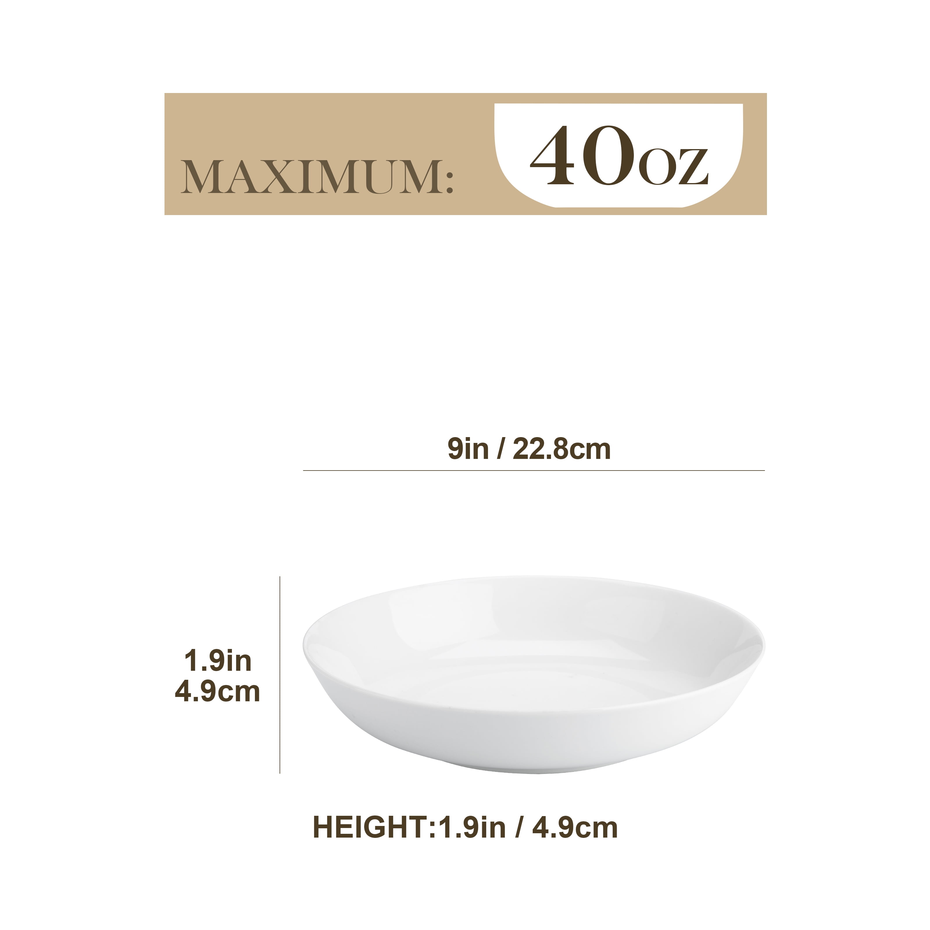 6-Piece Porcelain Pasta Bowls Set - Thumbnail 2