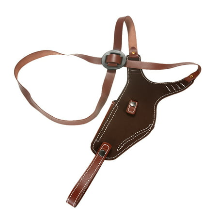 Lightweight Heavy Duty Chest Brown Leather Cross Harness Vertical Shoulder Holster Outdoor (Best Lightweight Shoulder Holster)