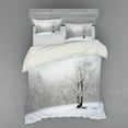 thumbnail image 2 of Ambesonne Tree Bedding Set 3 Pcs, Winter Snowy Forest Cold, Twin XL, White Black, 2 of 3