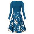 thumbnail image 3 of SMihono Robe Maxi Bohème d'Été pour Femmes Grande Taille Robe de Mode Élégante Ligne A Manches Longues Col en V Imprimé Floral Robe de Plage, 3 of 5