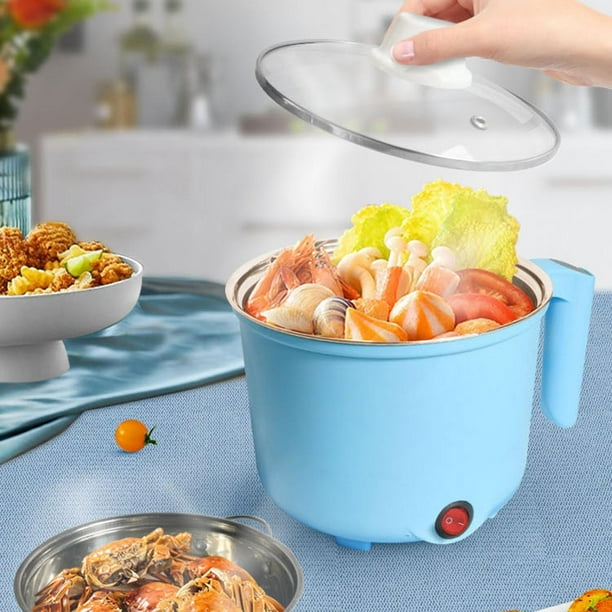 Olla eléctrica al ,Máquina de cocción multifunción de portátil,Mini máquina de cocina pequeña,olla de cocina para el hogar,Cocinas Multifunción Tapa Vidrio Sin Azul Soledad mini vapor
