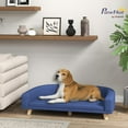 thumbnail image 2 of PetFurnish Dog Sofa Couch, Pet Bed with Comfortable Luxury Cushion, Washable Cover, Wooden Legs, Anti-Slip Mat for Large Dogs, Cats, Kittens-Blue, 2 of 9