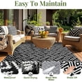 thumbnail image 4 of SHIQI-Outdoor Rug 8x10 Patio Waterproof, Large Outdoor Plastic Straw Rug, Reversible Out Door Carpet for Camping, Deck, Rv, 8 x 10 Area Carpet for Balcony, Porch, Backyard, Black and White, 4 of 4
