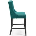 thumbnail image 3 of Modway Baronet Counter Bar Stool Upholstered Fabric Set of 2 in Teal, 3 of 7
