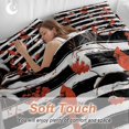 thumbnail image 4 of Christmas Cardinal Bird 4 Piece Duvet Cover Set Queen Size Winter Red Birds Black White Strips Soft Bedding Set Comforter Cover, 1 Duvet Cover 1 Flat Sheets and 2 Pillowcases, 4 of 9