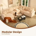 thumbnail image 6 of LAKPS 139" U-Shaped Sectional Sofa, 7-Seater Modular Cloud Couch for Large Families & Guests with Corduroy Upholstery, Left Facing Chaise, White, 6 of 9
