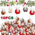 thumbnail image 2 of Lote de colgantes de ciervo de fieltro de Navidad, árbol de Navidad, decoración de fiesta de alce de madera, adornos artesanales de ciervo lindo para el hogar, 2 of 4