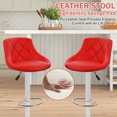 thumbnail image 5 of YRLLENSDAN Counter Height Bar Stools with Back Sets of 2, Armless Barstools 2 Set Adjustable Height Kitchen Bar Chairs Set of 2 Swivel Bar Stools for Kitchen Home, Red, 5 of 7