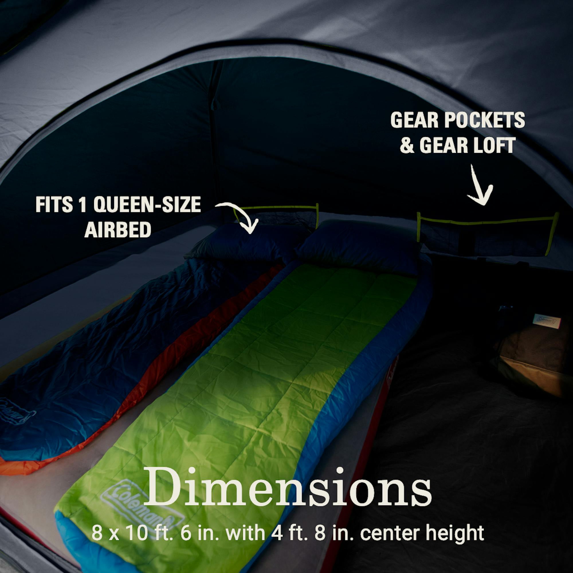 Coleman Skydome™ 4-Person Screen Room Camping Tent with Dark Room™ Technology