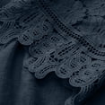 thumbnail image 3 of Plus Size Blouse Women Vintage Lace Patchwork Bow V-Neck Shirt Embroidery Summer Three Quarter Retro Solid Top Dressy Lightweight Comfy Outfits Going Out Tops Ladies Fashion Trendy, 3 of 5