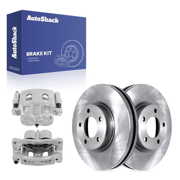 AutoShack Front Brake Rotors & Calipers for Lincoln & Ford, MKX 2007-2009 Edge 2009, FWD AWD V6 3.5L - 11.65" (296 mm), 5-Lug