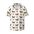 thumbnail image 4 of Uemuo Labrador Retriever Dog Pattern Cotton Linen Short Sleeve Shirts,Casual Lightweight Button Down Shirts,Vacation Beach Summer Tops-3X-Large, 4 of 7