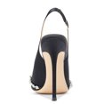 thumbnail image 3 of FSJ Women Classic Sparkling Rhinestone Pointed Closed Toe Slingback Slip On Stilettos High Heels Pumps Buckle Wedding Dressy Shoes Size 10.5 Black Glossy Leather, 3 of 5