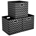 thumbnail image 1 of Cajas de almacenamiento de cubos plegables 13x13x 13 pulgadas Contenedores de cubos de almacenamiento de tela Inserciones de cubos negros Cestas de almacenamiento de tela impresas Chevron Cajón plegab, 1 of 5