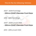 thumbnail image 3 of Max Advanced Brakes - Brake Kit for 2007-2009 Ford Edge/Lincoln MKX W/12.60" Front Rotor 2010-2015 Lincoln MKX Front Replacement Drilled Slotted Black Coated Disc Brake Rotors and Ceramic Brake Pads, 3 of 10