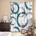 thumbnail image 3 of Turquoise Grey Kitchen Curtains 84 Inch Length, Geometric Circle Modern Abstract Simple Art Grommet Top Bedroom Living Room Curtains, Light Filtering Cafe Curtain Drapes 2 Panels Set 84''x84'', 3 of 9