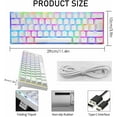 thumbnail image 5 of Lexontech UK Layout 60% Mechanical Keyboard 62 Keys Wired Type C 14 RGB Backlit Gaming Keyboard 6400DPI Ultra-Light Honeycomb Mouse Large Mouse Pad, Compatible With PS4,Xbox,PC - White/Red Switch, 5 of 7