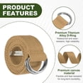 thumbnail image 3 of Uxcell Web Football Belt, Men Canvas Belt Web Flag Football D Ring, Adjustable Soccer Replacement Strap 51 Inch & 2 Pcs & Canvas & Khaki, 3 of 7