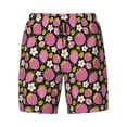 thumbnail image 4 of Lsque Mens Swim Trunks Strawberry Pattern - Bathing Suit Compression Liner - Beach Swim Shorts Swimwear - (S-3XL) - Stretch Quick Dry -Large, 4 of 9