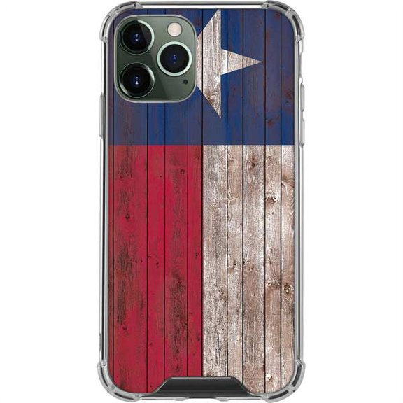 Skinit Countries of the World Texas Flag Dark Wood iPhone 12 Pro Clear Case
