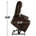 thumbnail image 4 of Newest Brown Leatheraire Dual Motor Infinite Position Up to 350 LBS Power Lift Recliner Chair with Power-Remote, Heat Massage , Heavy Duty Motion Mechanism, 4 of 9