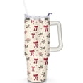 thumbnail image 2 of Seamless Pattern Red Bowknot and Holly 40 Oz Tumbler with Handle Lid and Straw Stainless Steel Double Walled Vacuum Insulated Cup Merry Christmas Gifts Tumbler for Women Men Friends Outdoor Indoor, 2 of 6