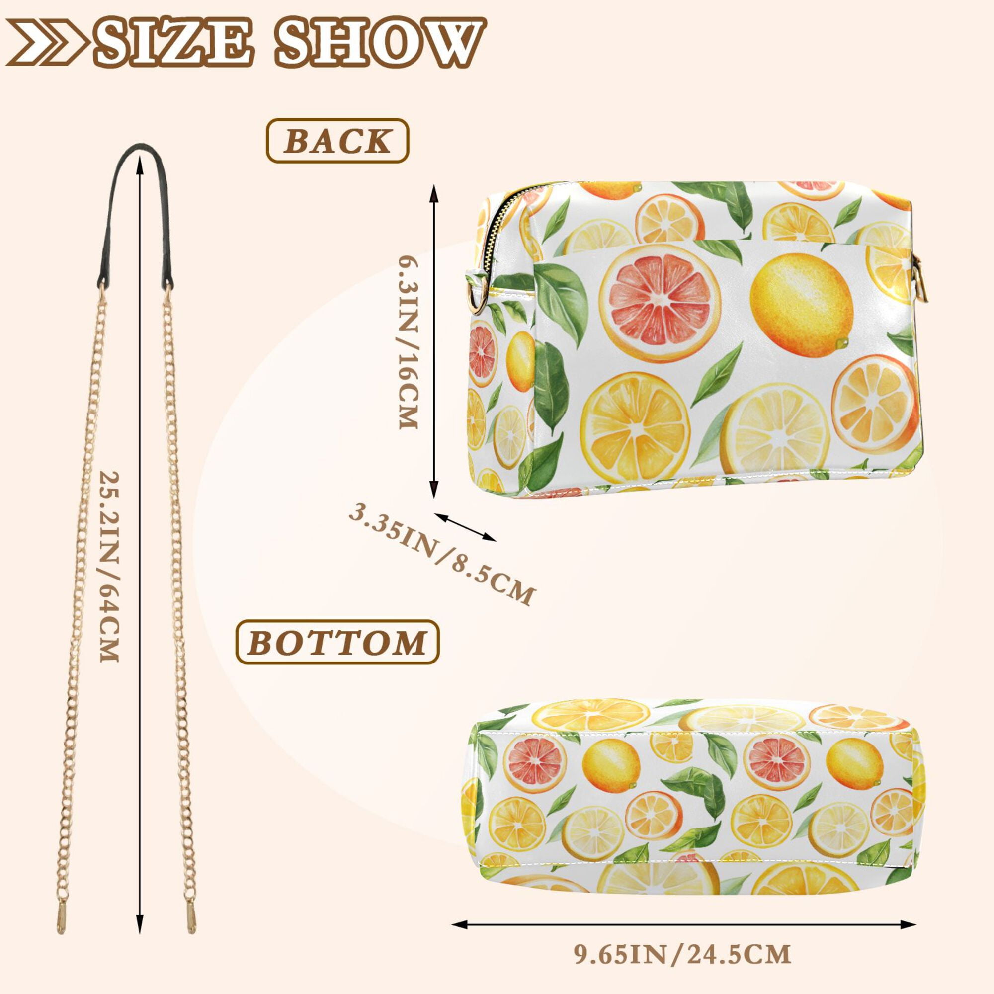 FORMRS Women Crossbody Purse with Chain Strap Vegan Leather Shoulder Handbag, Candy Lemon