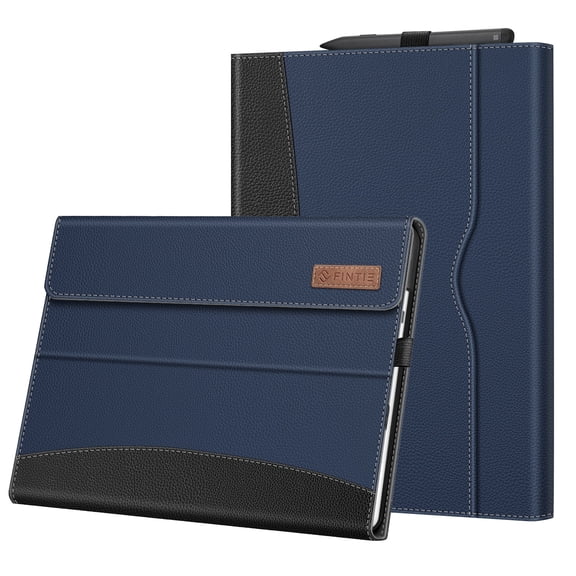 Fintie Case for 13" Microsoft Surface Pro 10 / Surface Pro 9 5G - Multiple Angle Viewing Portfolio Cover with Pocket and Stylus Holder, Compatible with Type Cover Keyboard, Navy/Black