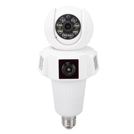 M Buder Light Bulb Security Camera E27 Socket 2.4GHz WiFi 4MP HD Camera Dual Lens Motion Detection Two-Way Audio 110° FOV 9.45 inches / 24 cm