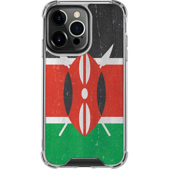 Skinit Countries of the World Kenya Flag Distressed iPhone 14 Pro Clear Case