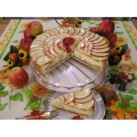 LAMINATED POSTER Food Bake Cake Apple Pie Coffee Apple Poster Print 24 x