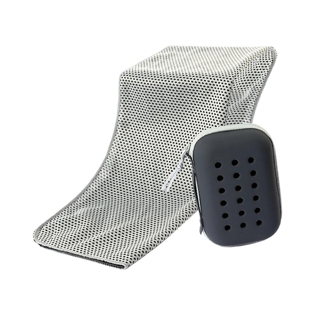 Almencla Serviette Rafraîchissante Serviette Fraîche Exercice Pêche Absorbant la Sueur Randonnée avec Étui Gris