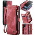 thumbnail image 1 of For Samsung Galaxy S20 Plus Wallet Case,Multi-Functional Retro Leather Purse Flip Cover Zipper Wallet Case with Removable Card Slots Pocket & Detachable Wrist Strap Magnetic Phone Case, Red, 1 of 9