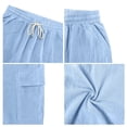 thumbnail image 5 of Fabrcox Shorts Men Linen Drawstring Mens Shorts Cargo Big and Tall Breathable Travel Beach Summer Mens Bermuda Shorts with Pockets Blue XXL, 5 of 7