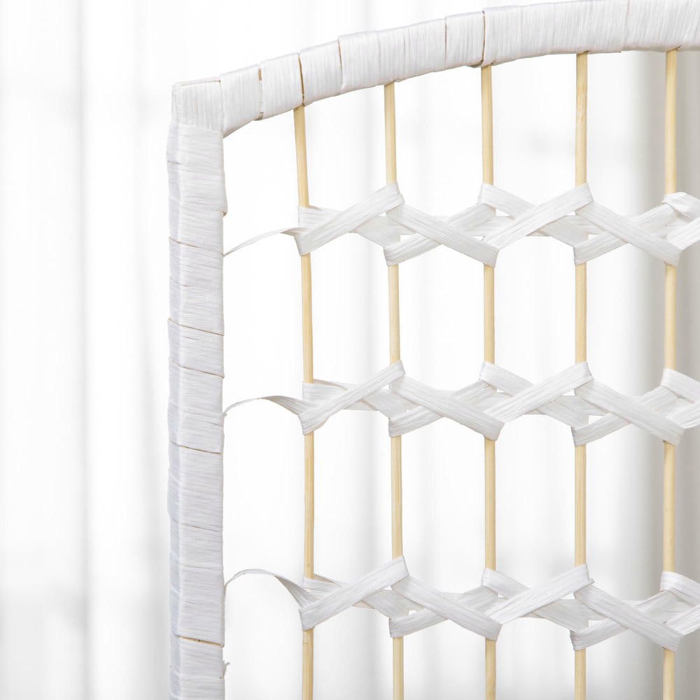Resenkos 3-Panel Folding Room Divider - Portable Wave Fiber Privacy Screen Partition, for Home Office, White