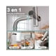 thumbnail image 3 of Banna 3 En 1 Llave Mezcladora Para Fregadero Llave De Agua Cocina Grifería De Cocina Monocomando Canilla Griferías Convencionales Mezcladora Para Fregadero Flexible Llave Cocina Puede Sacar Plateado, 3 of 5