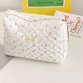thumbnail image 5 of Cute Zipper High Quality Large Capacity Handbag Quilting Clutches Cosmetic Organizer Makeup Bag Storage bag BEIGE, 5 of 8