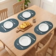 thumbnail image 3 of Oval Placemats Set of 4 Vinyl Placemats for Kitchen Dining Washable Heat Resistant Table Placemats Wipeable Table Mat Khaki 17.7x11.8inch, 3 of 6
