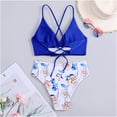 thumbnail image 6 of Hicidod Bikini Sets for Women Printed High Waisted Tummy Control Push Up Swimsuit Two Piece Beach Surfing Bathing Suit with Padded, 6 of 9