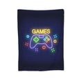 thumbnail image 7 of DouZhe Ultra-Soft Micro Fleece Lightweight Flannel Bed Blanket, Neon Game Controller Games Zone Print Cozy Warm Throw Blankets, 50"x40", 7 of 7